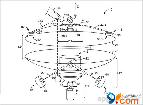 苹果新技术专利：用户可与悬浮3D物体互动